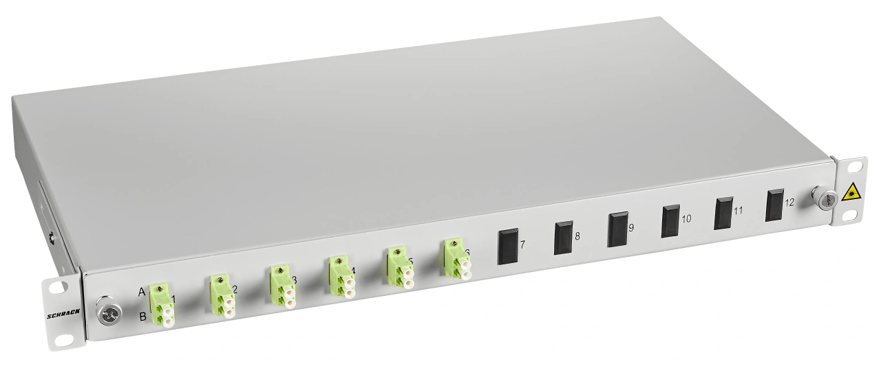 Splicebox, 12 fibre,LC,50/125?m OM5, culisant,19",1UV , ECO