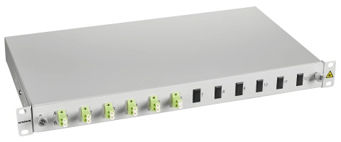 Splicebox, 12 fibre,LC,50/125?m OM5, culisant,19",1UV , ECO