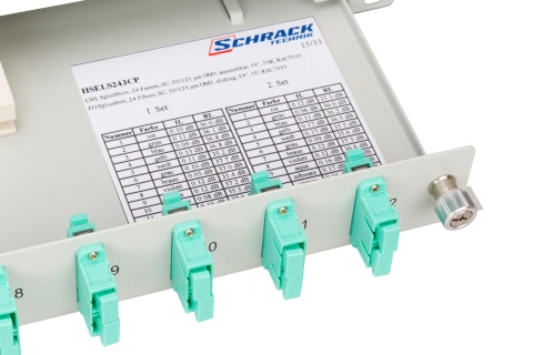 Splicebox, 16 fibre,SC,50/125µm OM3, culisant,19",1UV , ECO_1