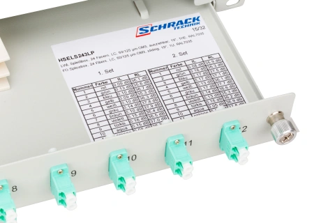 Splicebox, 16 fibre,LC,50/125µm OM3, culisant,19",1UV , ECO_1