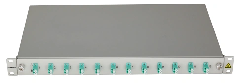 Splicebox, 16 fibre,LC,50/125µm OM3, culisant,19",1UV , ECO_2