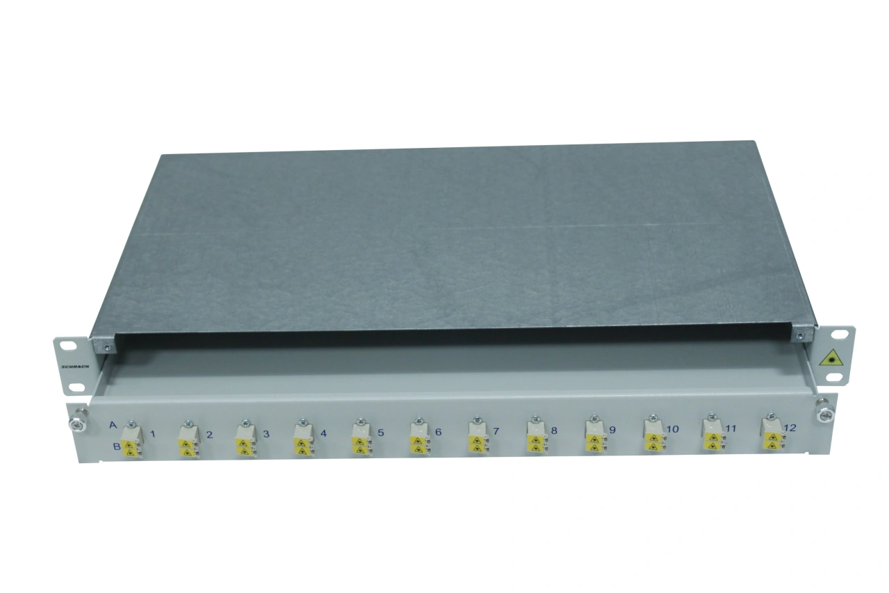 Patchpanel FO 19", 1UV, culisant, pentru 16 fibre, LC, SM
