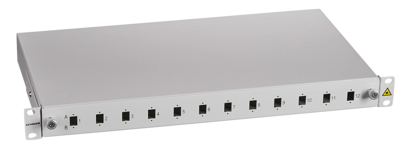 Splicebox FO gol pt. 12 cuplori LC-Duplex, 1U, RAL7035