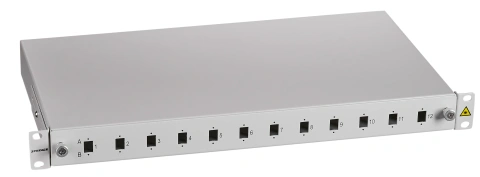 Splicebox FO gol pt. 12 cuplori LC-Duplex, 1U, RAL7035