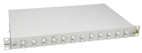 Splicebox, 24 fibre,ST,50/125µm OM3, culisant,19",1UV , ECO
