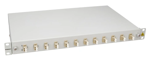 Splicebox, 24 fibre,LC,50/125µm OM2, culisant,19",1UV , ECO