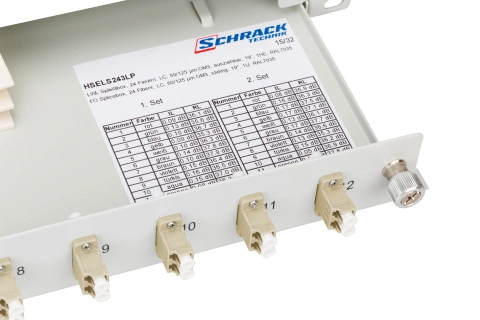 Splicebox, 24 fibre,LC,50/125µm OM2, culisant,19",1UV , ECO_1