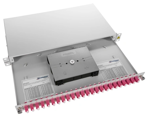 Splicebox FO, 48 Fibre, LC, 50/125µm OM4, 19", 1U, Class C_1