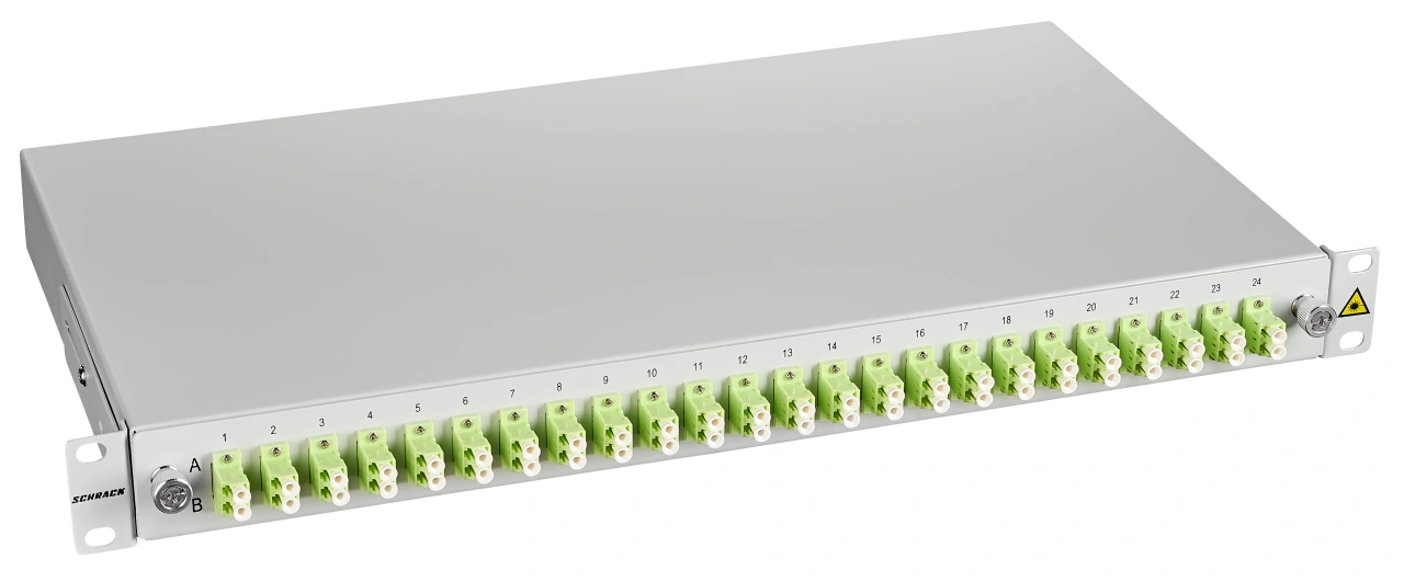 Splicebox, 48 fibre,LC,50/125?m OM5, culisant,19",1UV , ECO