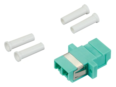 Cuplor FO LC-Duplex, Plastic, OM3, ceramic, flanșă