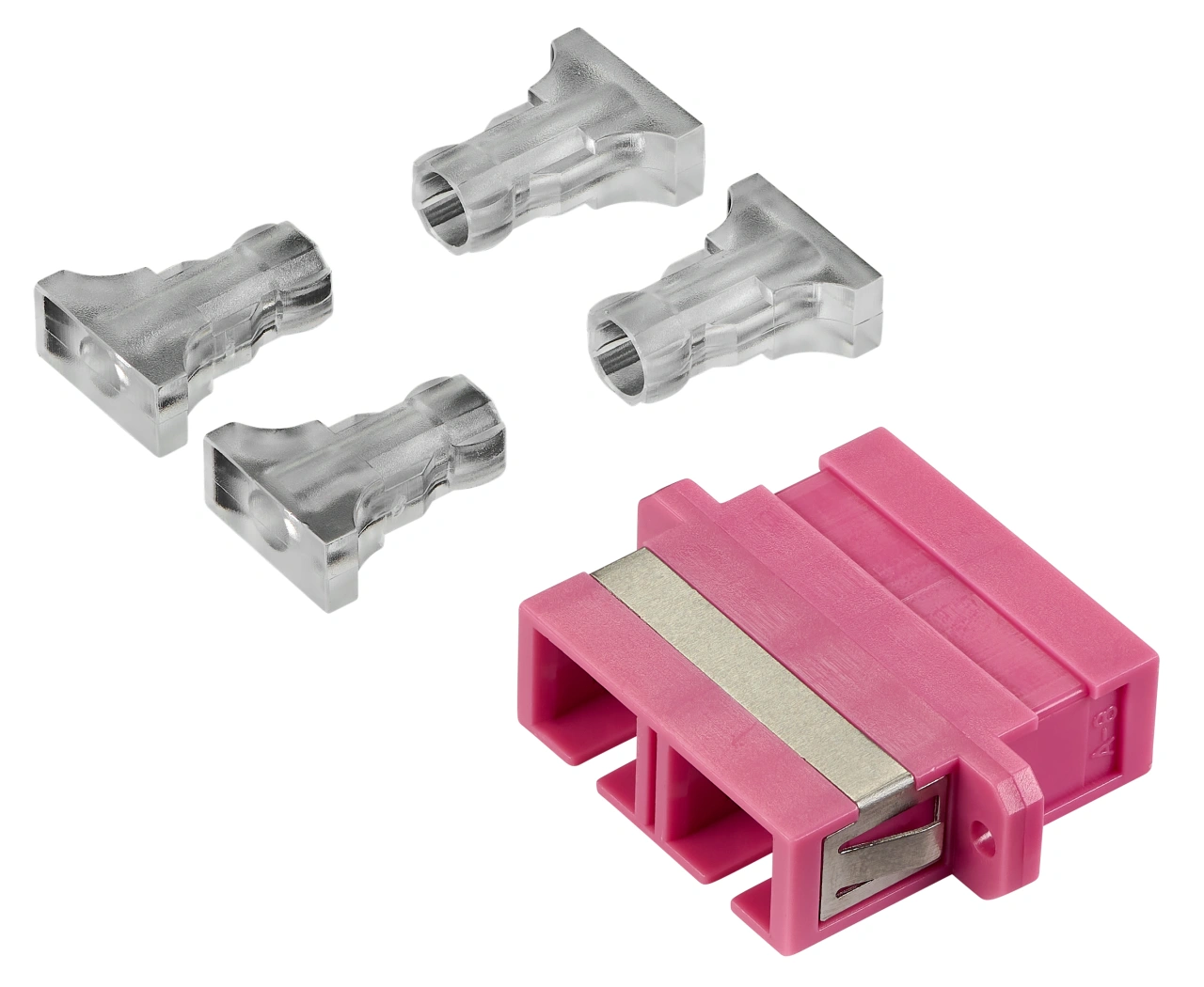 Cuplor FO SC-Duplex, Plastic, OM4, ceramic, flanșă