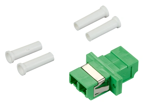 Cuplor FO LC/APC-Duplex, Plastic, OS2, ceramic, flanșă