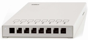 Patchpanel pt. 8 module TOOLLESS LINE, aplicat, RAL7035