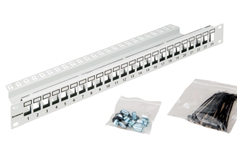 Patchpanel 19" 24 porturi(SFA)(SFB) goale,1UH,RAL7035,scurt_1