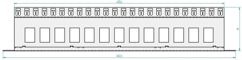 Patchpanel 19" 24 porturi(SFA)(SFB) goale,1UH,RAL7035,scurt_8