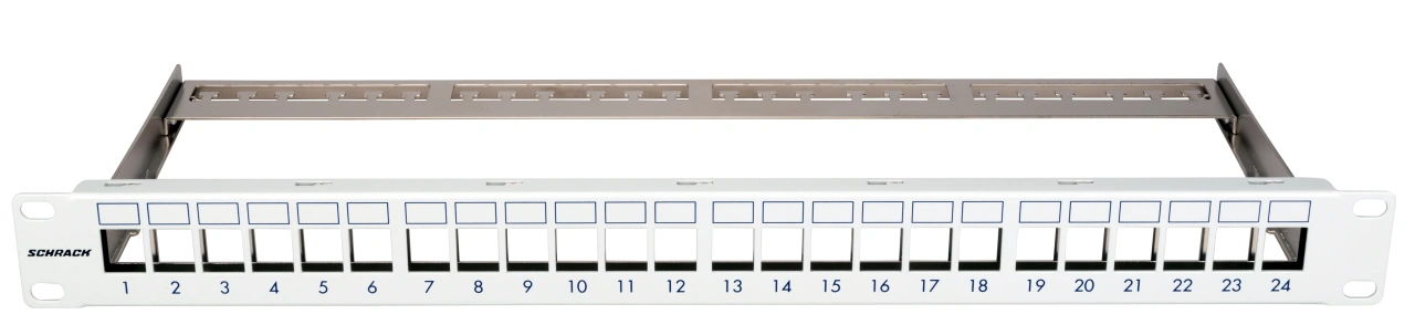 Patchpanel pt. 24 module TOOLLESS LINE, 1UH, 19", RAL7035
