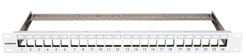 Patchpanel pt. 24 module TOOLLESS LINE, 1UH, 19", RAL7035