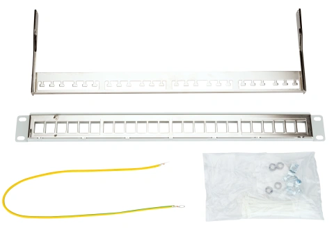 Patchpanel pt. 24 module TOOLLESS LINE, 1UH, 19", RAL7035_9