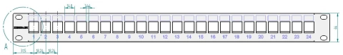 Patchpanel 19" 24 porturi(SFA)(SFB) goale,1UH,negru,scurt_7