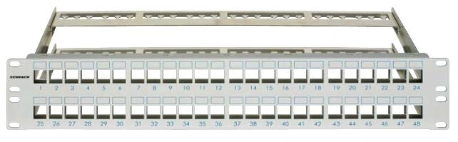 Patchpanel pt. 48 module TOOLLESS LINE, 2UH, 19", RAL7035