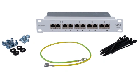 Patchpanel Cat.6 10 GB Class Ea, 10'', ecranat 10xRJ45G