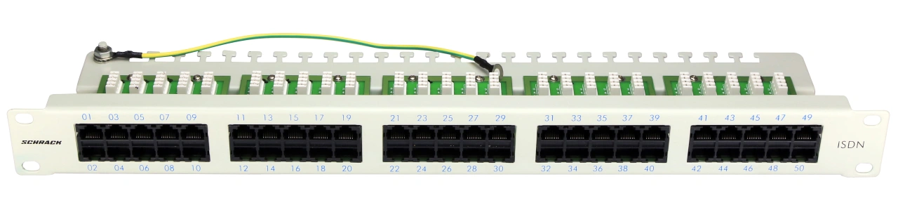 Patchpanel Cat.3 neecranat 50xRJ45U 8/4 RAL7035