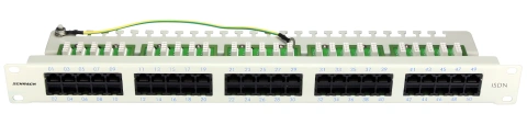 Patchpanel Cat.3 neecranat 50xRJ45U 8/4 RAL7035