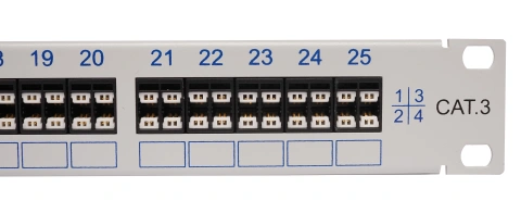 Patchpanel telefonie FlexLine 25xMMT-LSA 19'' 1U,RAL7035_1