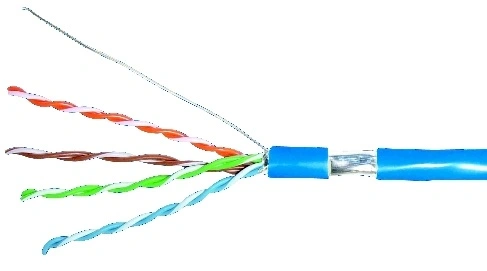 Cablu F/UTP Cat.5e, 4x2xAWG24/1, PVC, Eca, albastru, tambur
