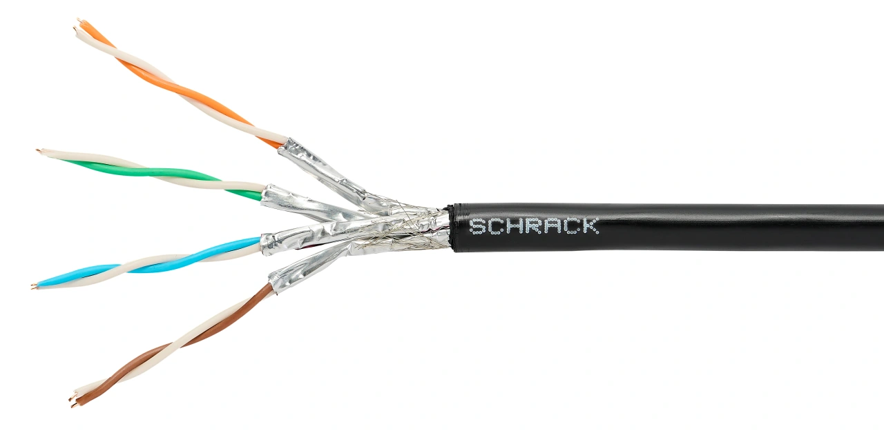 Cablu S/FTP Cat.7, 4x2xAWG23/1, 1000Mhz, PE OUTDOOR, negru
