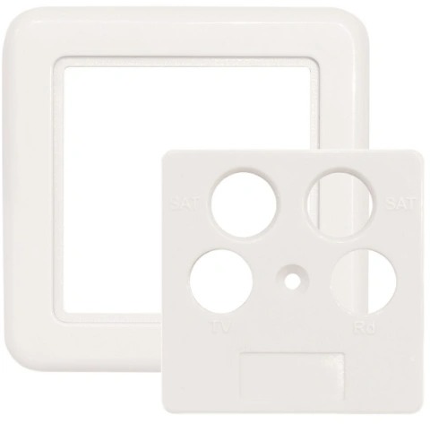 Ramă albă 4port.75x75mm pt.HSATD4A,SZU 2-14