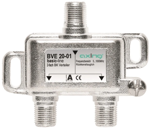 Splitter BK 1xF-Mamă-2xF-Mamă,Multimedia,5-1006MHz,BVE20-01
