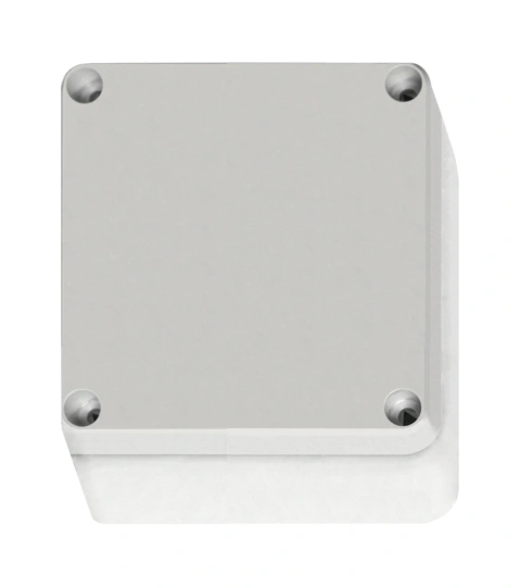 Cutie din ABS cu capac gri şi balamale, 130x130x75mm