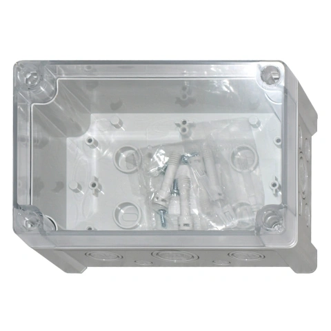 Cutie din ABS cu capac transparent şi balamale, 187x122x90mm