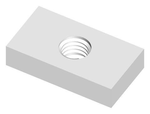 Threaded plate M5 galvanized steel