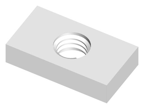 Threaded plate M6 galvanized steel