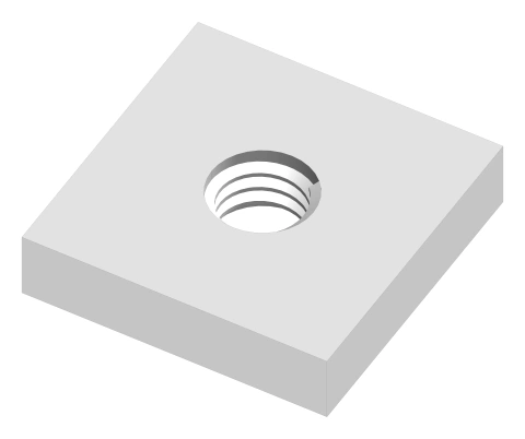 Threaded plate M6 galvanized steel