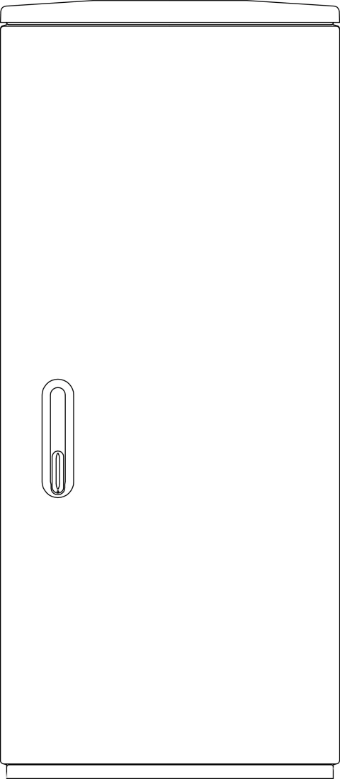 Cable management enclosure 1 door, F4, RAL7032, IP44