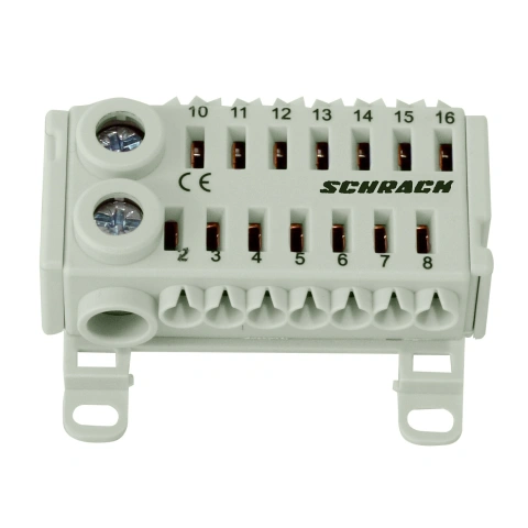 Clemă cu conexiune rapidă, alb, 2 x 25mm², 14 x 6 mm²