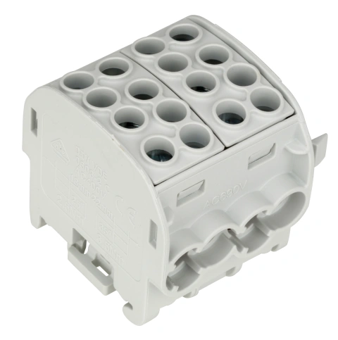 Clemă derivaţie, 35mm², 4 intrări-4 ieşiri, Gri_1