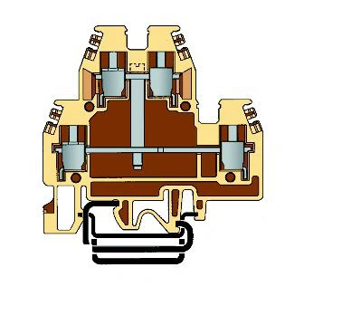 Clemă dublu etajată tip DAS.4, bej/0,2-4 mm²_1