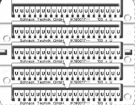 Etichete pentru cleme şir "U" (100x)