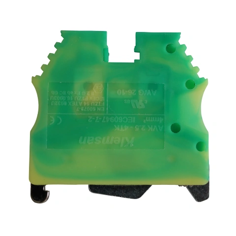 Clemă de împământare tip AVK 2,5/4 T, galb/verde, 2,5-4 mmp