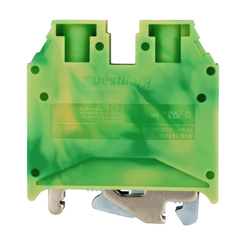 Clemă de împământare tip AVK 16 T, galb/verde, 10-16 mmp