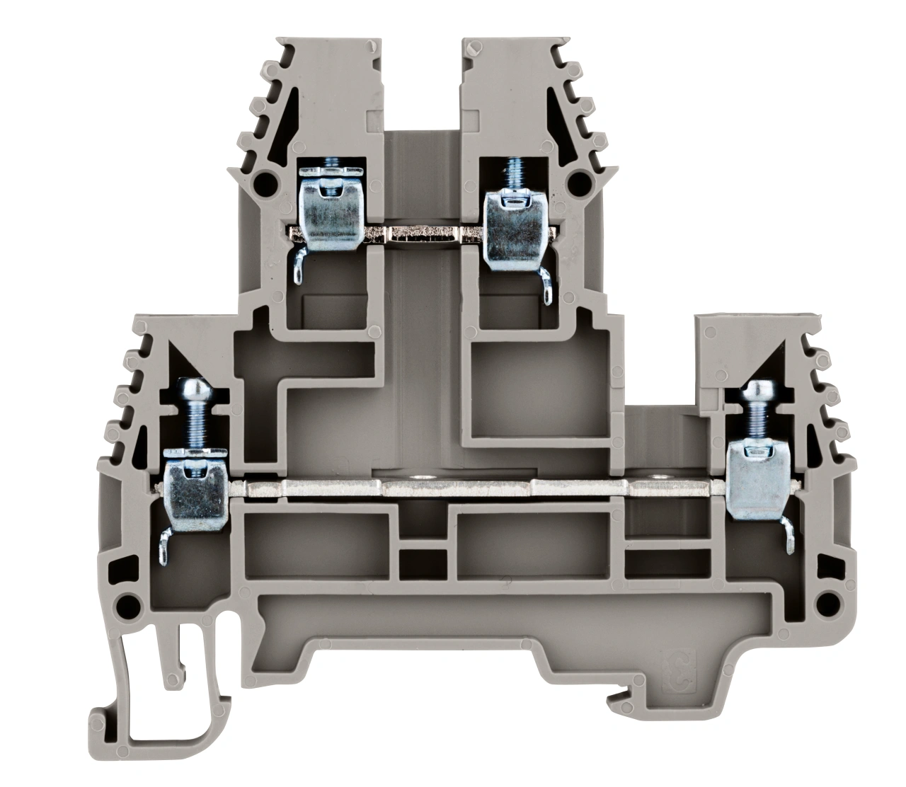 Clemă dublu etajată, gri, tip PIK 2,5 N, 2,5mm²