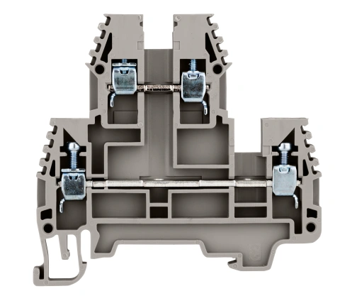 Clemă dublu etajată, gri, tip PIK 2,5 N, 2,5mm²