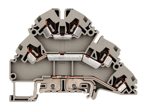 Clemă con. elast. instal., gri, YBK 2,5-2FT, L/N/PE, 2,5mm²