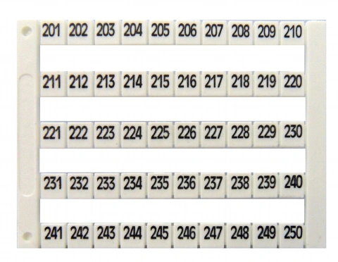 Etichete inscripţ. oriz. DEKAFIX DY5 201-250 (50 etichete)