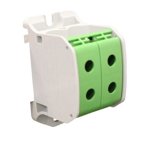 Clemă dublă Al-Cu,1 p. verde, 50mmp / 35mmp cu pin