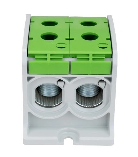 Clemă dublă Al-Cu,1 p. verde, 185mmp / 150mmp cu pin_1